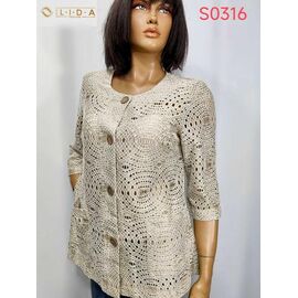 Фотография Пиджак женский S0316 beige р.52-62 "LIDA" недорого оптом от прямого поставщика