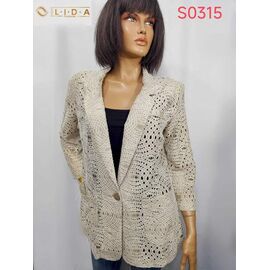 Фотография Пиджак женский S0315 beige р.52-62 "LIDA" недорого оптом от прямого поставщика