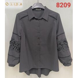 Фотография Рубашка женская 8209 d.grey р.52-62 "LIDA" недорого оптом от прямого поставщика