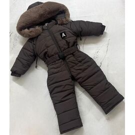 Фотография Комбинезон детский тёплый унисекс 8465-1 chocolate р.86-98 "Moda school" недорого оптом от прямого поставщика