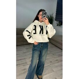 Фотография Худи женское 300 milk-black р.one size "VLADISLAVA" недорого оптом от прямого поставщика