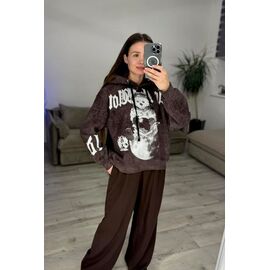 Фотография Худи женское 305 brown р.42-48 "VLADISLAVA" недорого оптом от прямого поставщика