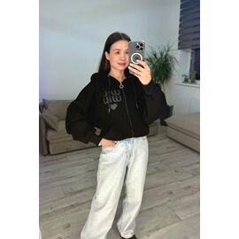 Фотография Кофта спортивная женская тёплая 51 black р.42-48 "VLADISLAVA" недорого оптом от прямого поставщика