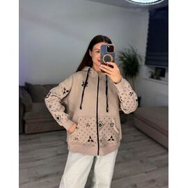 Фотография Кофта спортивная женская тёплая 602-1 beige р.42-48 "VLADISLAVA" недорого оптом от прямого поставщика