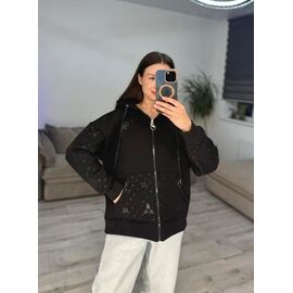 Фотография Кофта спортивная женская тёплая 602-1 black р.42-48 "VLADISLAVA" недорого оптом от прямого поставщика