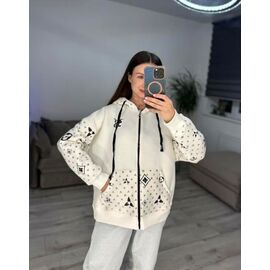 Фотография Кофта спортивная женская тёплая 602-1 white р.42-48 "VLADISLAVA" недорого оптом от прямого поставщика