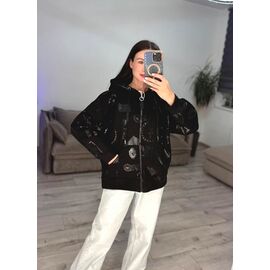 Фотография Кофта спортивная женская тёплая 602-2 black р.42-48 "VLADISLAVA" недорого оптом от прямого поставщика