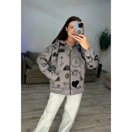 Фотография Кофта спортивная женская тёплая 602-2 grey р.42-48 "VLADISLAVA" недорого оптом от прямого поставщика