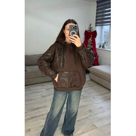 Фотография Худи женское 619 brown р.one size "VLADISLAVA" недорого оптом от прямого поставщика