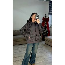 Фотография Худи женское 619 grey р.one size "VLADISLAVA" недорого оптом от прямого поставщика