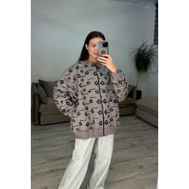 Фотография Кофта спортивная женская тёплая 634 grey р.one size "VLADISLAVA" недорого оптом от прямого поставщика