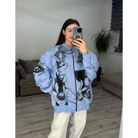 Фотография Кофта спортивная женская тёплая 634-1 l.blue р.one size "VLADISLAVA" недорого оптом от прямого поставщика