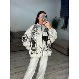 Фотография Кофта спортивная женская тёплая 634-1 l.grey р.one size "VLADISLAVA" недорого оптом от прямого поставщика