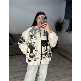 Фотография Кофта спортивная женская тёплая 634-1 white р.one size "VLADISLAVA" недорого оптом от прямого поставщика