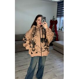 Фотография Кофта спортивная женская тёплая 645  beige р.one size "VLADISLAVA" недорого оптом от прямого поставщика