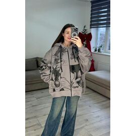 Фотография Кофта спортивная женская тёплая 645 grey р.one size "VLADISLAVA" недорого оптом от прямого поставщика