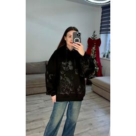 Фотография Худи женское 646 black р.one size "VLADISLAVA" недорого оптом от прямого поставщика