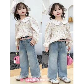 Фотография Джинсы детские на девочку W831 l.blue р.1-5 "Фунтик" недорого оптом от прямого поставщика