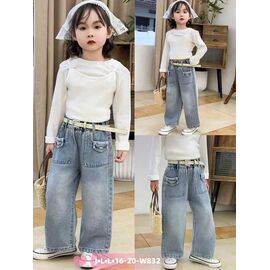 Фотография Джинсы детские на девочку W832 l.blue р.1-5 "Фунтик" недорого оптом от прямого поставщика