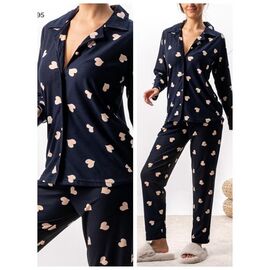 Фотография Пижама тёплая женская 0195 navy р.S-2XL "Vehuiah" недорого оптом от прямого поставщика