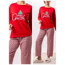 Фотография Пижама тёплая женская 12951 red р.S-2XL "Vehuiah" недорого оптом от прямого поставщика