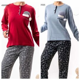 Фотография Пижама тёплая женская 161025 grey р.S-XL "Vehuiah" недорого оптом от прямого поставщика