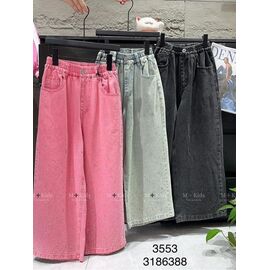 Фотография Джинсы детские на девочку 3553 pink р.120-170 "Meloria" недорого оптом от прямого поставщика