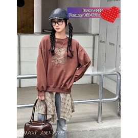 Фотография Свитер детский на девочку 9108 brown р.130-170 "Meloria" недорого оптом от прямого поставщика