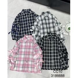 Фотография Рубашка детская на девочку CC10 white-grey р.120-170 "Meloria" недорого оптом от прямого поставщика