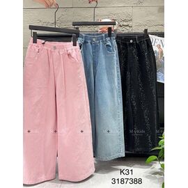 Фотография Джинсы детские на девочку K31 pink р.120-170 "Meloria" недорого оптом от прямого поставщика