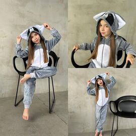 Фотография Кигуруми детский утеплённый на девочку ML3198 grey р.38-44 "Meloria" недорого оптом от прямого поставщика