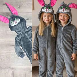 Фотография Кигуруми детский утеплённый унисекс ML3201 grey р.38-44 "Meloria" недорого оптом от прямого поставщика