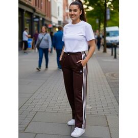 Фотография Штаны спортивные женские NW829 brown р.M-XL "Newe" недорого оптом от прямого поставщика