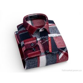 Фотография Мужская рубашка Весна/осень W2514 bordo (5 шт. р.сетка XL-5XL) "Verton" недорого оптом от прямого поставщика