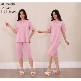 Фотография Пижама женская футболка-шорты р-ры 54-62 "FLOWER" купить недорого от прямого поставщик