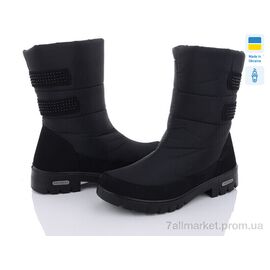 Дутики жіночі утеплені Зима Progress 3410 чорний (6 пар р.37-41) "Paolla" недорого оптом від прямого постачальника