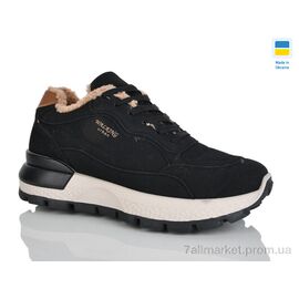 Фотография Кроссовки женские модные зима Гіпаніс Ж 5111 чорний (8 пар р.36-41) "Progress" недорого оптом от прямого поставщика