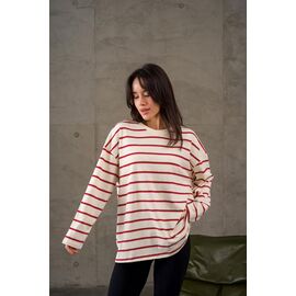 Фотография Свитер женский 0981 white-red р.one size "Little Secret" недорого оптом от прямого поставщика