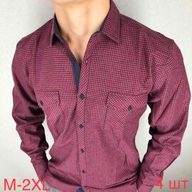 Фотография Рубашка мужская ND548 wine р.46-54 "EMRE" недорого оптом от прямого поставщика