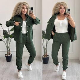 Фотография Костюм спортивный женский тёплый 127 haki р.42-52 "Alisa Brand" недорого оптом от прямого поставщика