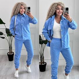 Фотография Костюм спортивный женский тёплый 127 l.blue р.42-52 "Alisa Brand" недорого оптом от прямого поставщика