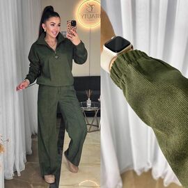 Фотография Костюм спортивный женский тёплый 212 khaki р.42-52 "Alisa Brand" недорого оптом от прямого поставщика