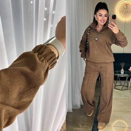 Фотография Костюм спортивный женский тёплый 212 l.brown р.42-52 "Alisa Brand" недорого оптом от прямого поставщика