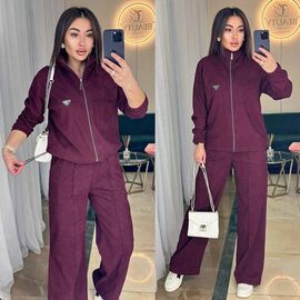 Фотография Костюм спортивный женский тёплый 216 wine р.42-52 "Alisa Brand" недорого оптом от прямого поставщика