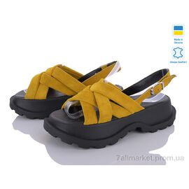 Фотография Босоножки женские летние Весна/осень 607 жовтий замш (6 пар р.36-40) "G-Aira" недорого оптом от прямого поставщика