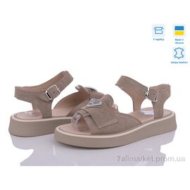 Фотография Босоножки женские летние Лето 468 капучино замш под заказ (6 пар р.36-40) "G-Aira" недорого оптом от прямого поставщика