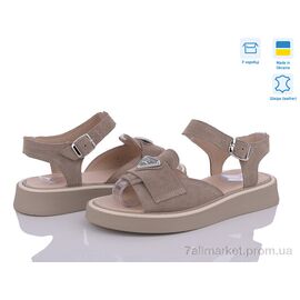 Фотография Босоножки женские летние Лето 468 капучино замш (6 пар р.36-40) "G-Aira" недорого оптом от прямого поставщика