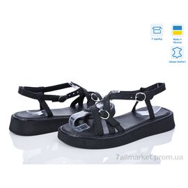 Фотография Босоножки женские летние Лето 465 чорний змія под заказ (6 пар р.36-40) "G-Aira" недорого оптом от прямого поставщика