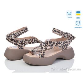 Фотография Босоножки женские летние Лето 612 лео беж.нуб. (6 пар р.36-40) "G-Aira" недорого оптом от прямого поставщика