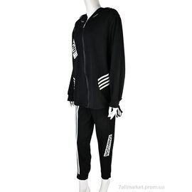 Фотография Спортивный костюм женский Весна/осень 4011-363 black (3 шт. р.сетка XL-3XL) "Pryama Vigoda" недорого оптом от прямого поставщика